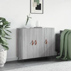Dressoir 90x34x80 cm bewerkt hout grijs sonoma eikenkleurig Dressoir 90x34x80 cm bewerkt hout grijs sonoma eikenkleurig