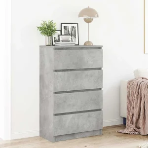 Dressoir 60x35x98,5 cm bewerkt hout betongrijs Dressoir 60x35x98,5 cm bewerkt hout betongrijs