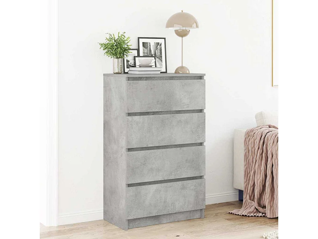 Dressoir 60x35x98,5 cm bewerkt hout betongrijs