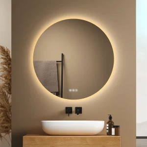 EMKE Verlichte Badkamerspiegel Rond Ø60 cm – LED Spiegel met Achtergrondverlichting – Touch Schakelaar, Anti-condens, Koud/Neutraal/Warm Wit EMKE Verlichte Badkamerspiegel Rond Ø60 cm – LED Spiegel met Achtergrondverlichting – Touch Schakelaar, Anti-condens, Koud/Neutraal/Warm Wit