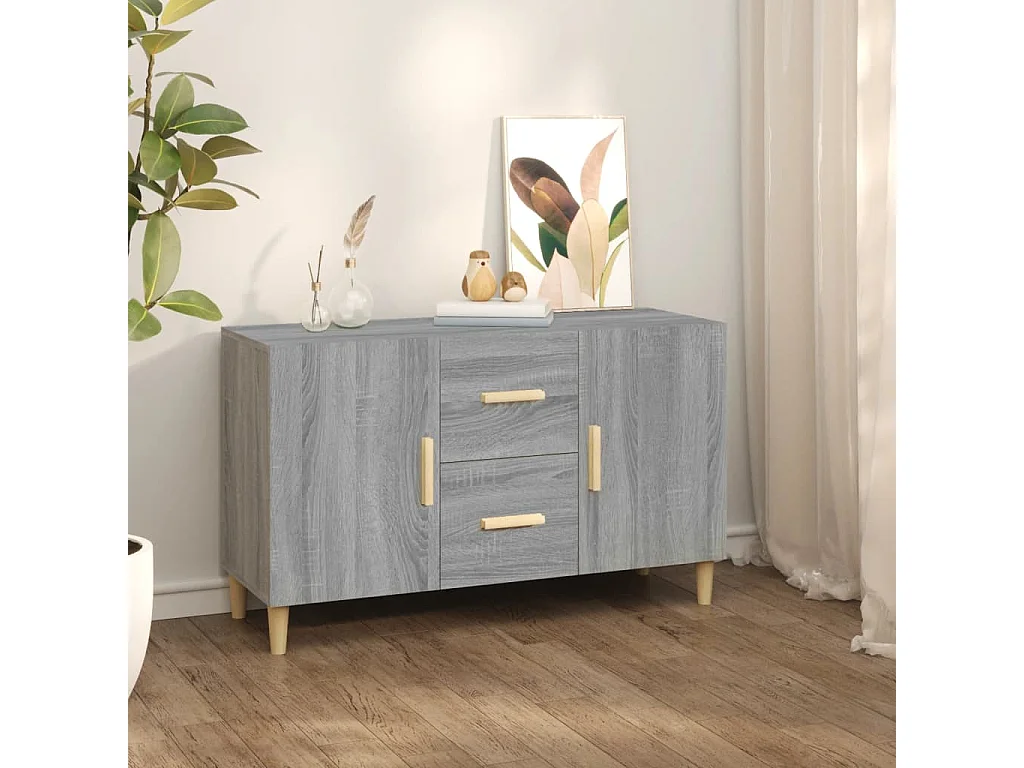 Dressoir 100x36x60 cm bewerkt hout grijs sonoma eikenkleurig