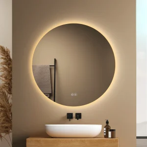 EMKE Ronde LED Badkamerspiegel 70 cm – Frameloos, Achtergrondverlichting, Touch Schakelaar, Dimbaar Licht (Koud/Warm/Neutraal Wit) EMKE Ronde LED Badkamerspiegel 70 cm – Frameloos, Achtergrondverlichting, Touch Schakelaar, Dimbaar Licht (Koud/Warm/Neutraal Wit)