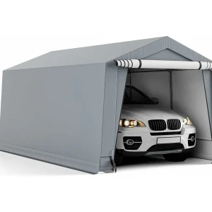 Garagetent carport, 490 x 290 x 245 cm, tentgarage met deuren, weidetent, opslagtent, garage, autoschuilplaats voor SUV, boot,vracht,ZB32807