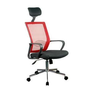 Ergonomische Bureaustoel OCF-9 Rood – Mesh Rugleuning, Verstelbare Zithoogte, Zilveren Frame, Chromen Stalen Basis, Maximale Belastbaarheid 125 kg Ergonomische Bureaustoel OCF-9 Rood – Mesh Rugleuning, Verstelbare Zithoogte, Zilveren Frame, Chromen Stalen Basis, Maximale Belastbaarheid 125 kg