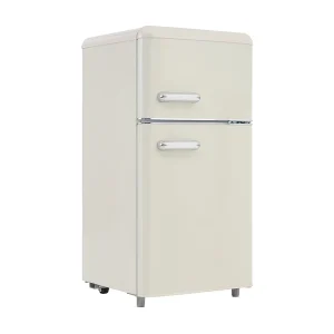 Dubbele deur koelkast met verstelbare en casters – 72L – 120KWH/jaar – Laag geluidsniveau van 39 dB – Klasse E – 45x44x91cm