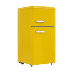 Dubbele deur koelkast met verstelbare en casters – 72L – 120KWH/jaar – Laag geluidsniveau van 39 dB – Klasse E – 45x44x91cm