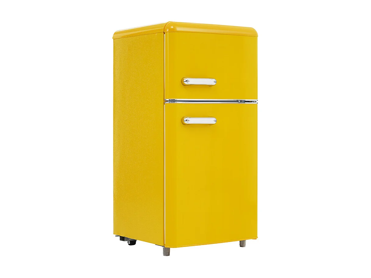 Dubbele deur koelkast met verstelbare en casters - 72L - 120KWH/jaar - Laag geluidsniveau van 39 dB - Klasse E - 45x44x91cm