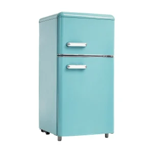 Dubbele deur koelkast met verstelbare en casters – 72L – 120KWH/jaar – Laag geluidsniveau van 39 dB – Klasse E – 45x44x91cm