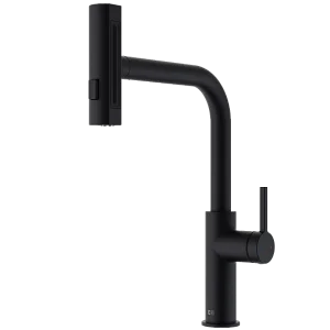 Esserain wastafelmengkraan met uittrekbare handdouche in mat zwart – Essebagno Esserain wastafelmengkraan met uittrekbare handdouche in mat zwart – Essebagno