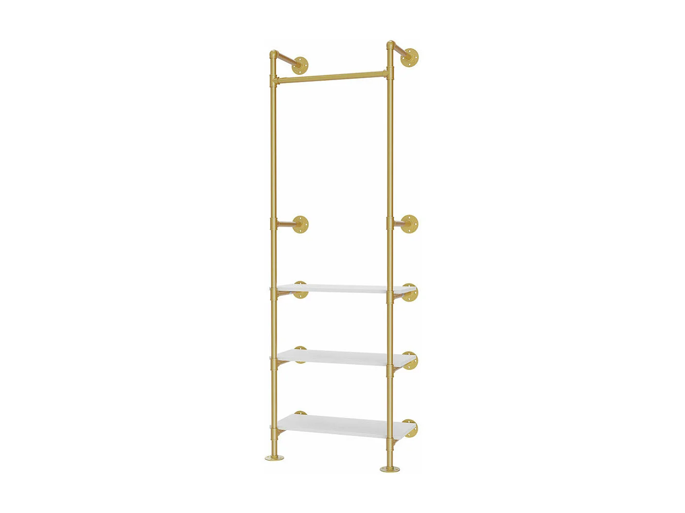 Entreekast met twee planken Industriële stijl kledingrek Kapstok H178cm