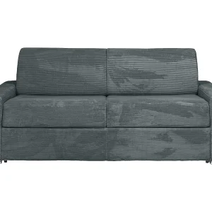 Express-vierzitsslaapbank van grijs ribfluweel – 160 cm – 18 cm – CALITO Express-vierzitsslaapbank van grijs ribfluweel – 160 cm – 18 cm – CALITO
