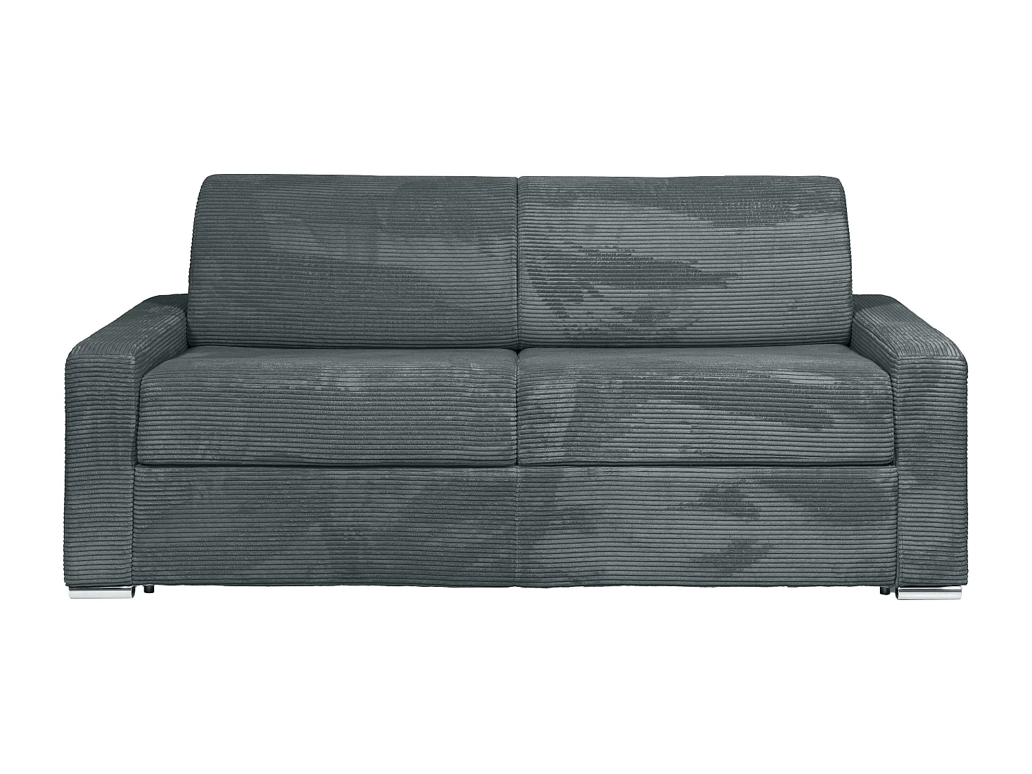 Express-vierzitsslaapbank van grijs ribfluweel - 160 cm - 22 cm - CALITO
