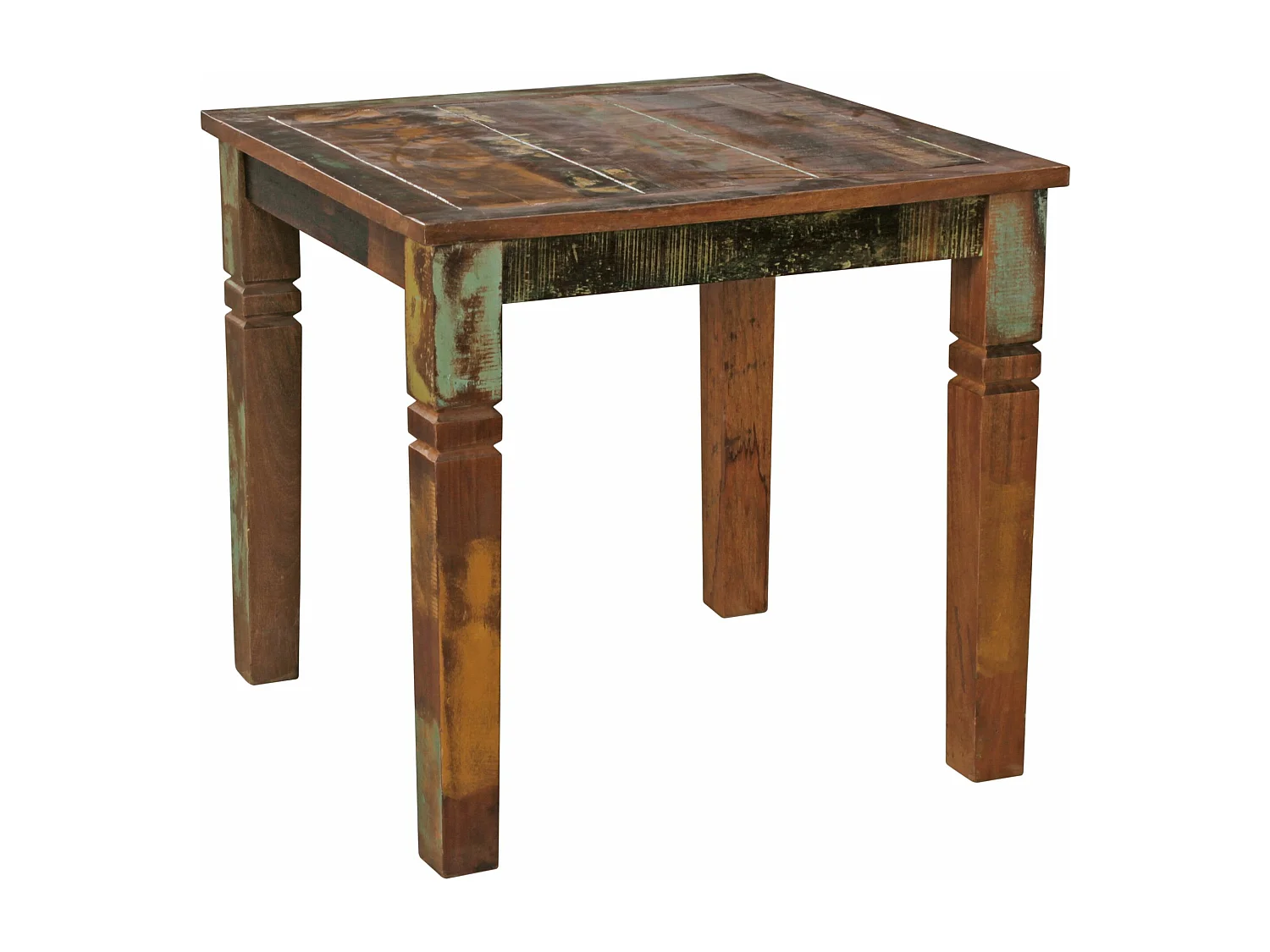 eettafel DELHI 80 x 80 x 76 cm Mango shabby chic massief