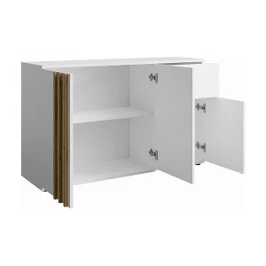 Commode VARIA – 3 deuren en 1 lade – Modern design in wit en ambachtelijk eiken