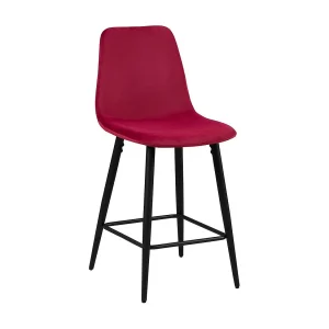 Counterstoel in fluweel BOYLD, kleur bordeaux