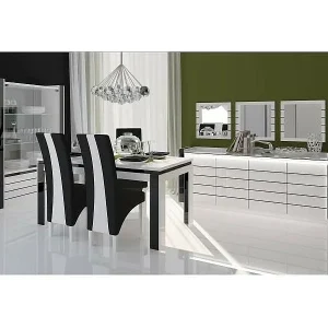 Eetkamer LINA buffet + vitrine + tafel 160cm + 3 spiegels