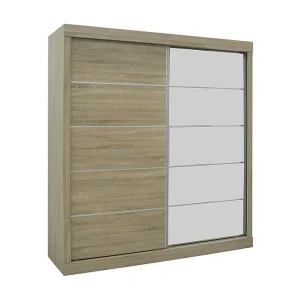 Kast MILS – 2 schuifdeuren met spiegel – Sonoma Eik – Scandinavische stijl