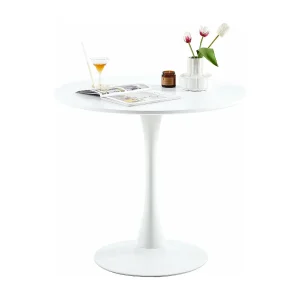 Eettafel Noordse Stijl Witte Tulp – Kleine Ronde Tafel voor Beperkte Ruimtes