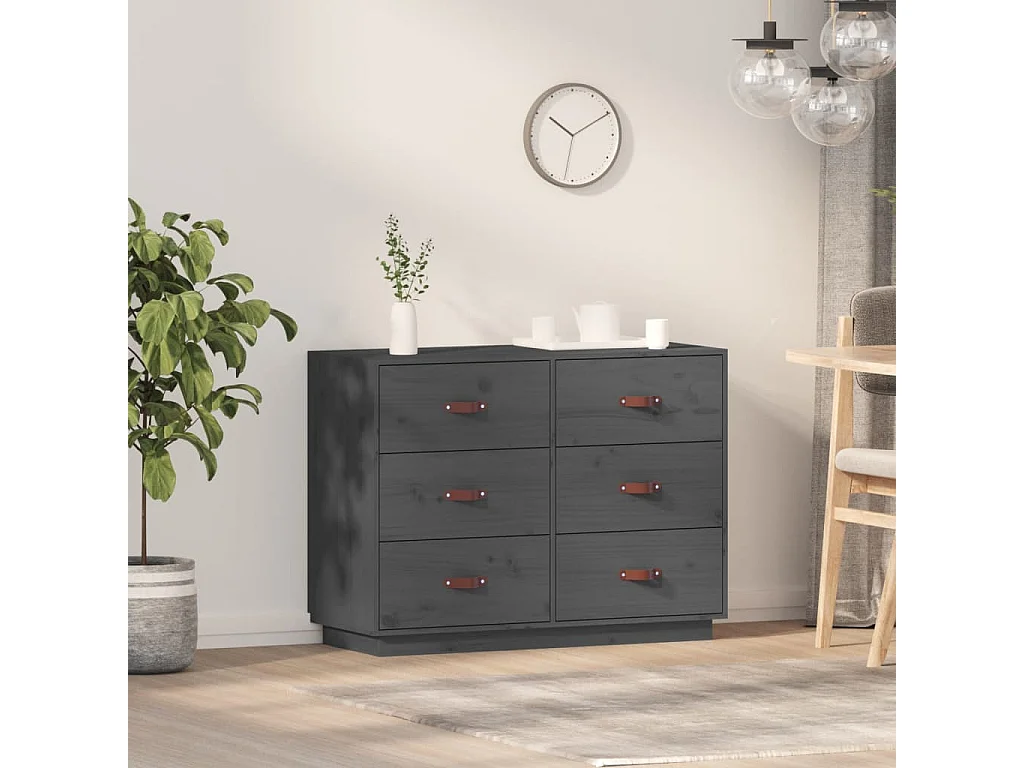 Dressoir 100x40x75 cm massief grenenhout grijs