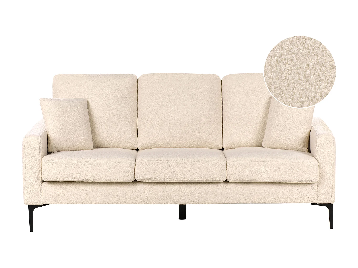 Driezitsbank bouclé beige GAVLE