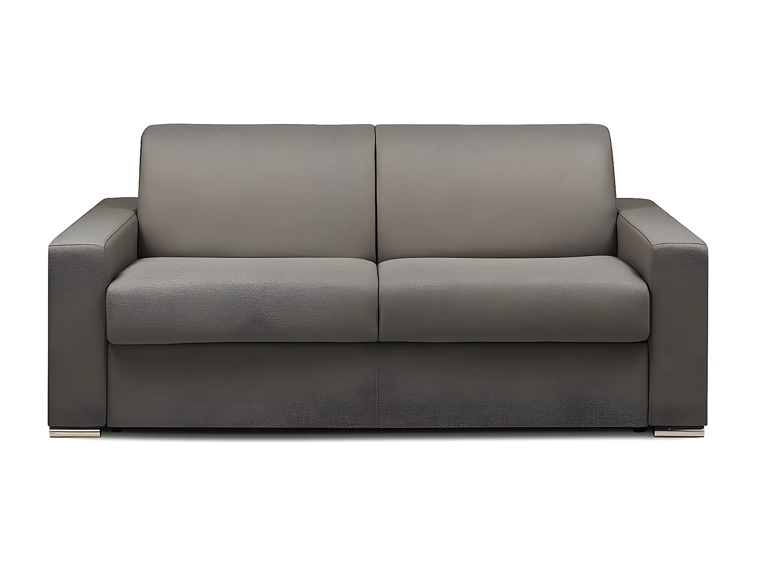 Driezitsslaapbank express in antracietkleurige gemêleerde stof - 18 cm matras CALITO