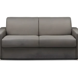Driezitsslaapbank express in antracietkleurige gemêleerde stof – 14 cm matras CALITO Driezitsslaapbank express in antracietkleurige gemêleerde stof – 14 cm matras CALITO