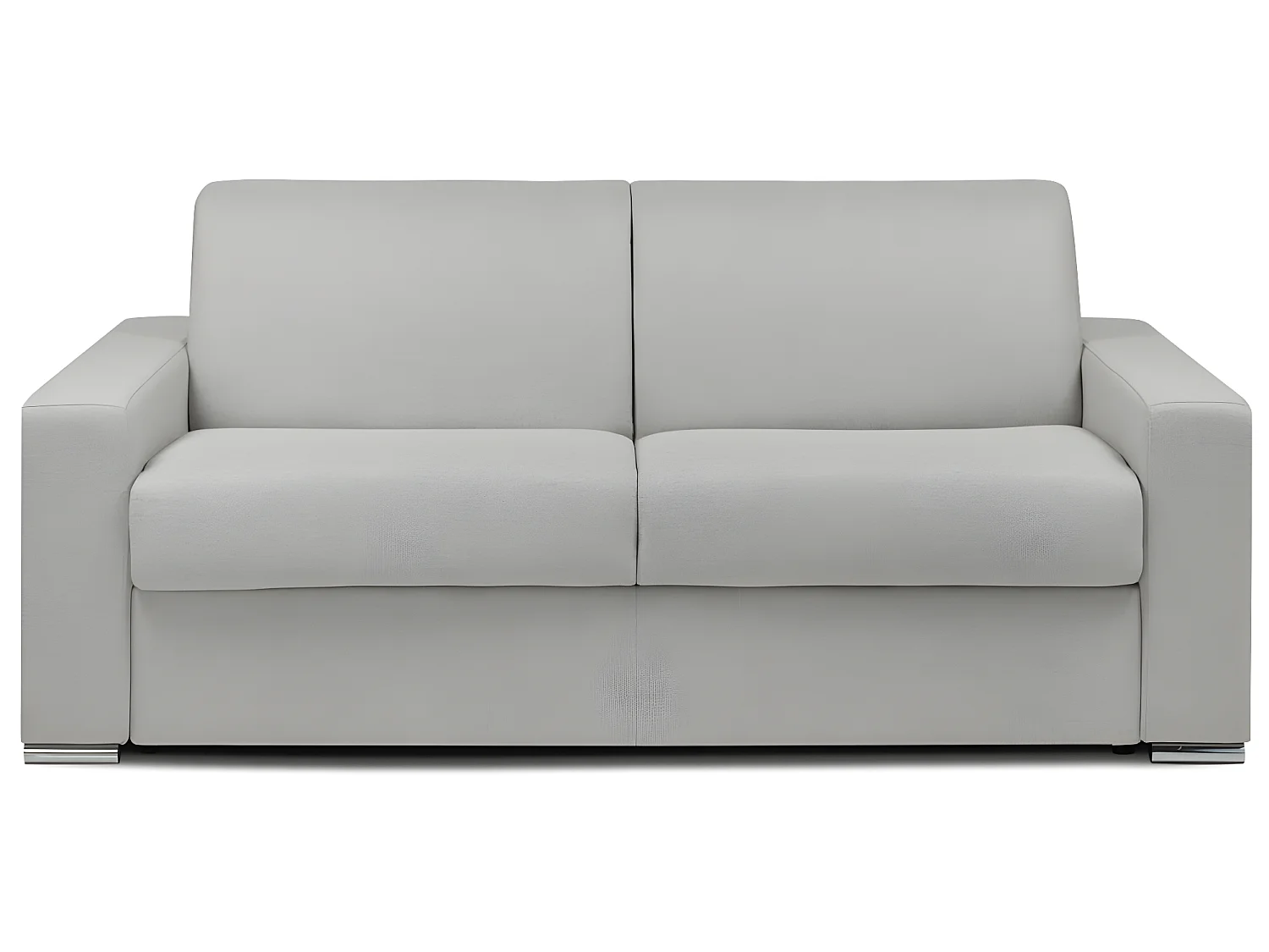 Driezitsslaapbank express in grijs gemêleerde stof met 22 cm matras CALITO
