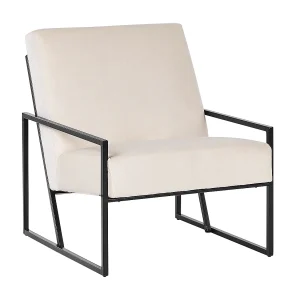 Fauteuil DELARY Fluweel Lichtbeige Fauteuil DELARY Fluweel Lichtbeige