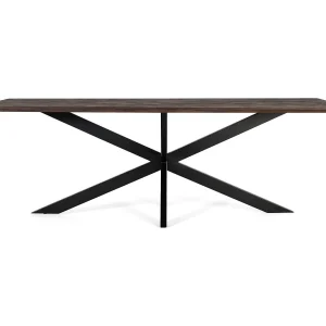 Tafel met handgreep in acaciahout en metalen poten 230 cm Tafel met handgreep in acaciahout en metalen poten 230 cm