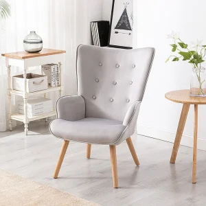 Fauteuil van fluweel VATELY – Grijs – Koop nu eenvoudig en goedkoop online Fauteuil van fluweel VATELY – Grijs – Koop nu eenvoudig en goedkoop online