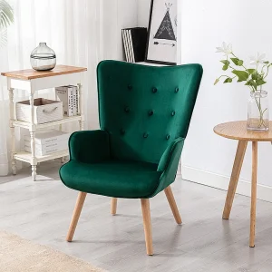 Fauteuil van fluweel VATELY – Groen – Koop nu eenvoudig en goedkoop online Fauteuil van fluweel VATELY – Groen – Koop nu eenvoudig en goedkoop online