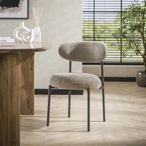 Eetkamerstoel Round – Tissee Cargo Zandkleur – Set van 2