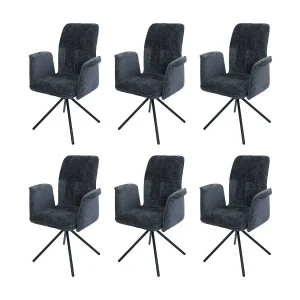 Eetkamerstoel MCW-N99 (set van 6),  donkergrijs