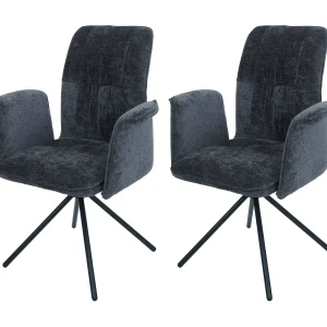 Eetkamerstoel MCW-N99 (set van 2),  donkergrijs