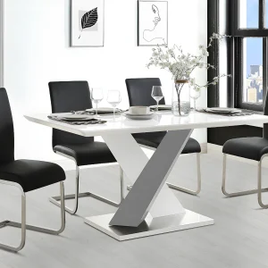 Eettafel voor 6 personen van witgelakt MDF en staal SALVA Eettafel voor 6 personen van witgelakt MDF en staal SALVA