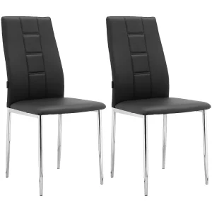 Edita Eetkamerstoel 2pk Zwart Chroom