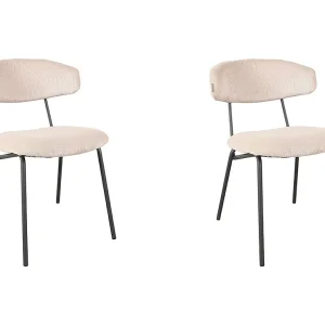 Eetkamerstoel Zack – Naturel – Ribcord – set van 2