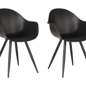 Eetkamerstoel Luca – Zwart – Kunststof – set van 2 Eetkamerstoel Luca – Zwart – Kunststof – set van 2