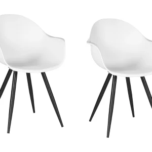 Eetkamerstoel Luca – Wit – Kunststof – set van 2 Eetkamerstoel Luca – Wit – Kunststof – set van 2