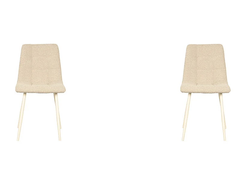 Eetkamerstoel Nino 54x45x89 cm - Naturel - Stof - set van 2
