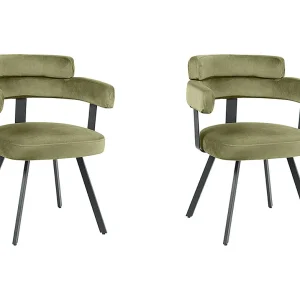 Eetkamerstoel Bardio – Hunter – Fluweel – set van 2