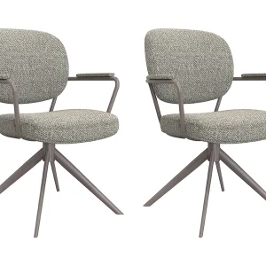 Eetkamerstoel Basel – Truffel grijs – Boucle – set van 2 Eetkamerstoel Basel – Truffel grijs – Boucle – set van 2