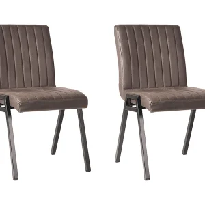 Eetkamerstoel Matz – Antraciet – Microfiber – set van 2 Eetkamerstoel Matz – Antraciet – Microfiber – set van 2