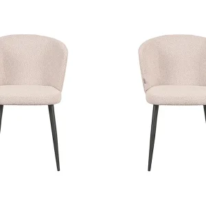 Eetkamerstoel Wave – Naturel – Boucle – 60x58x85 cm – set van 2