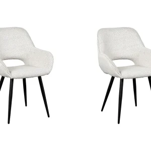Eetkamerstoel Fer – Crème – Boucle – set van 2 Eetkamerstoel Fer – Crème – Boucle – set van 2
