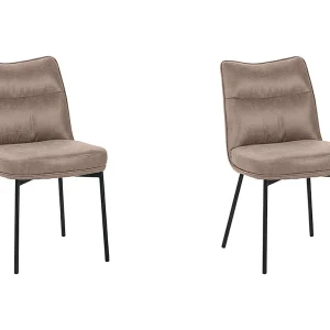 Eetkamerstoel Lennon – Taupe – Micro Suede – set van 2 Eetkamerstoel Lennon – Taupe – Micro Suede – set van 2