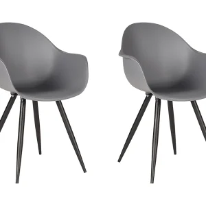 Eetkamerstoel Luca – Antraciet – Kunststof – set van 2 Eetkamerstoel Luca – Antraciet – Kunststof – set van 2
