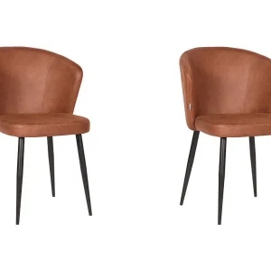 Eetkamerstoel Wave – 58x60x85cm – Cognac – set van 2