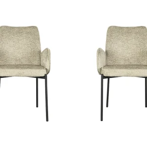 Eetkamerstoel Joni – Beige – Fluweel – set van 2