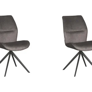 Eetkamerstoel Comfy – Antraciet – Cosmo – Zwart Onderstel – 64 x 48cm – set van 2 Eetkamerstoel Comfy – Antraciet – Cosmo – Zwart Onderstel – 64 x 48cm – set van 2